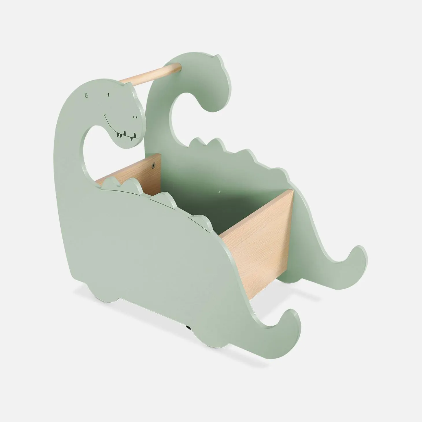 Toy box for children with wheels, dinasour