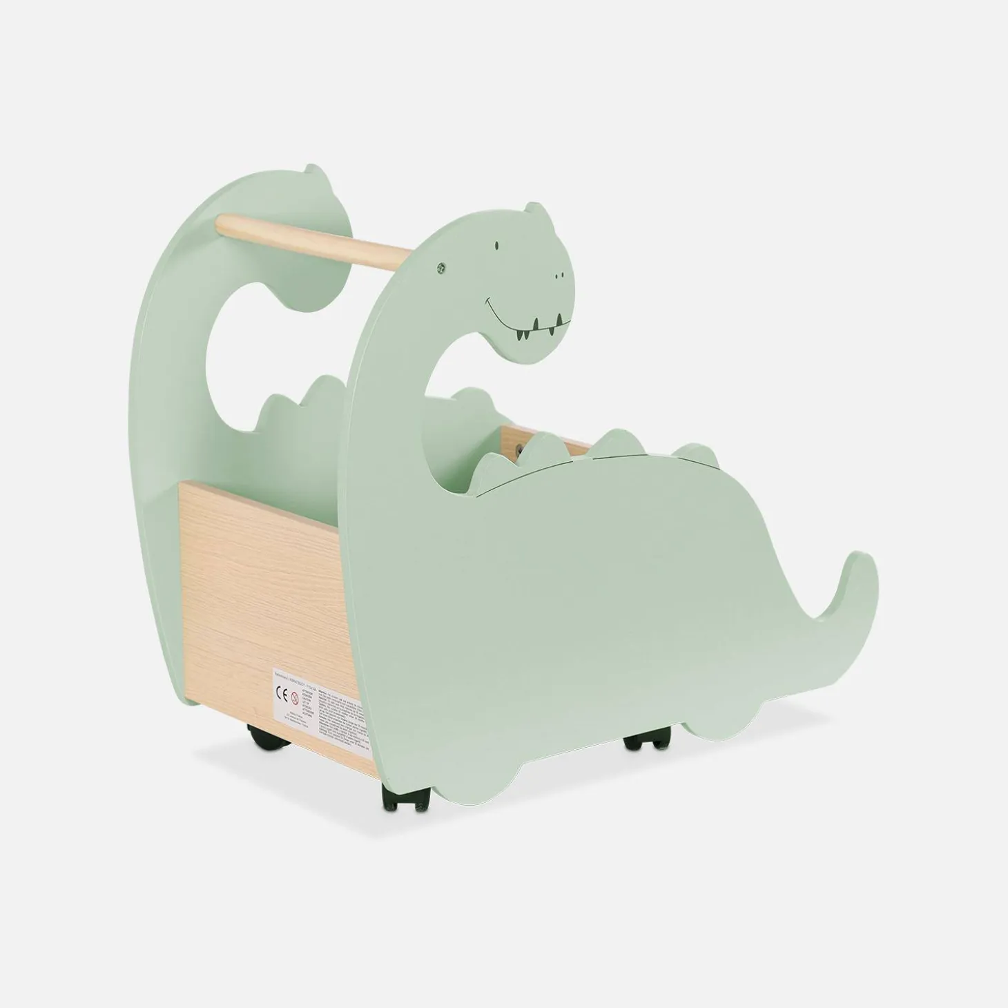 Toy box for children with wheels, dinasour
