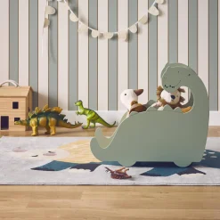 Toy box for children with wheels, dinasour