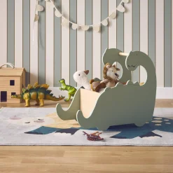 Toy box for children with wheels, dinasour