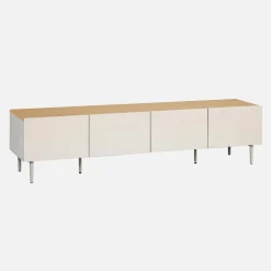 TV stand metal with wood decor 4 doors 180 cm