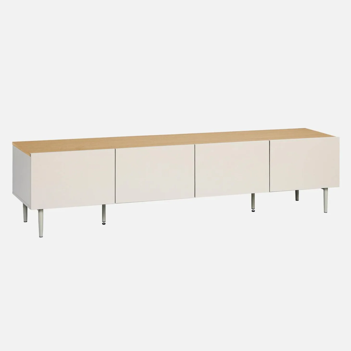 TV stand metal with wood decor 4 doors 180 cm