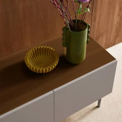 TV stand metal with wood decor 4 doors 180 cm