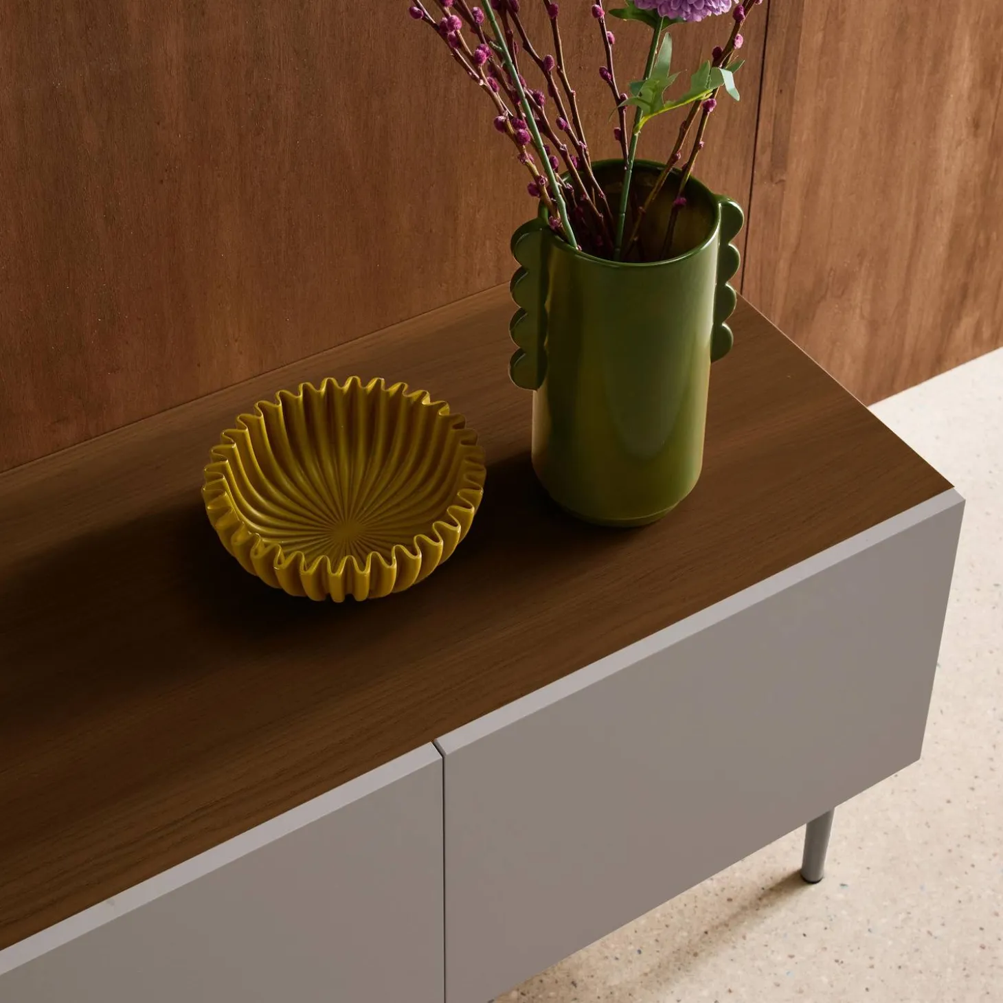TV stand metal with wood decor 4 doors 180 cm
