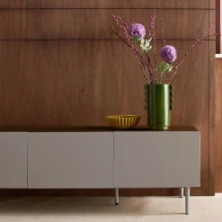 TV stand metal with wood decor 4 doors 180 cm