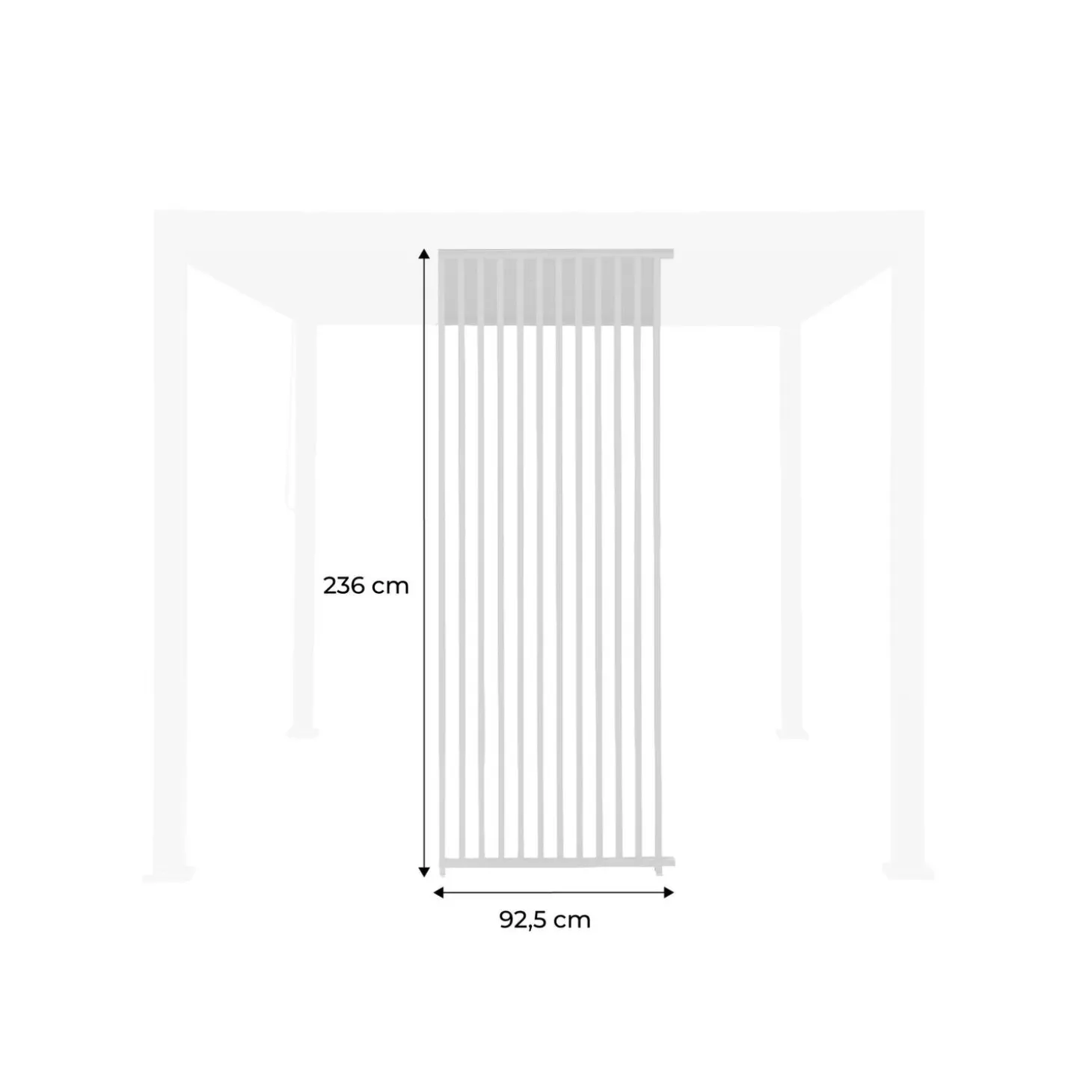 Vertical louver panel aluminium 100 cm for Triomphe pergola