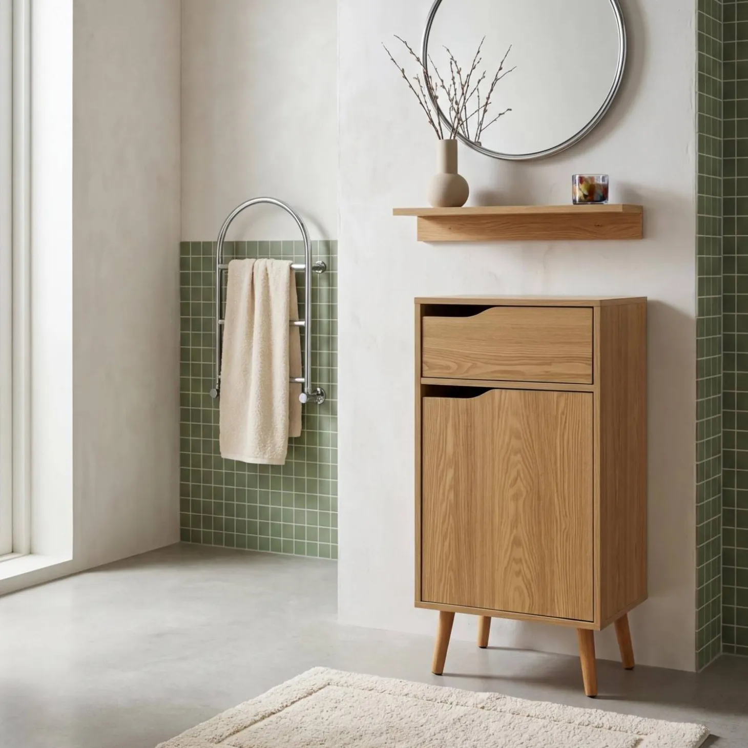 Vintage bathroom furniture wood decor