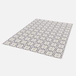 Vintage cream beige blue indoor/outdoor rug