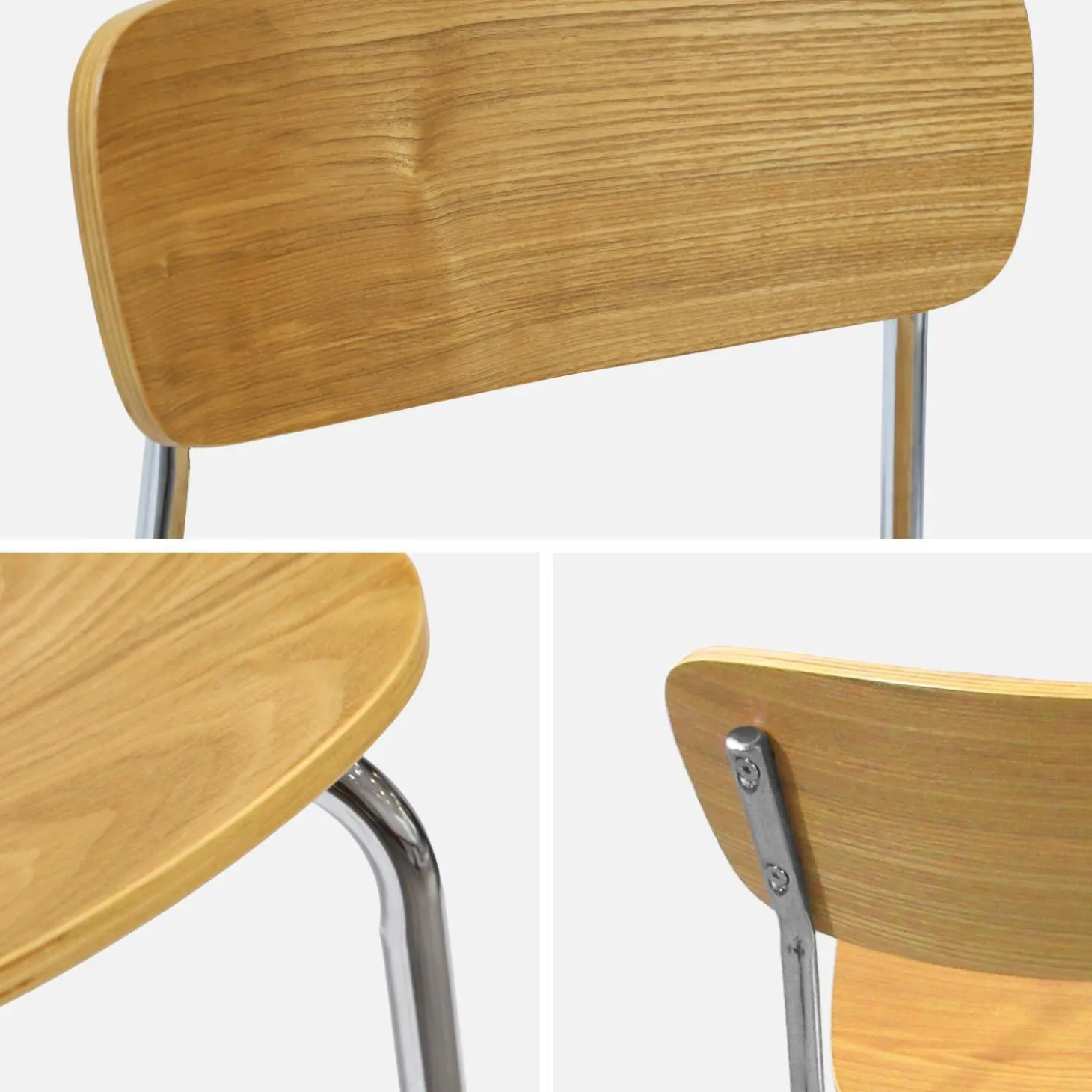 Vintage metal and plywood bar stool (set of 2)