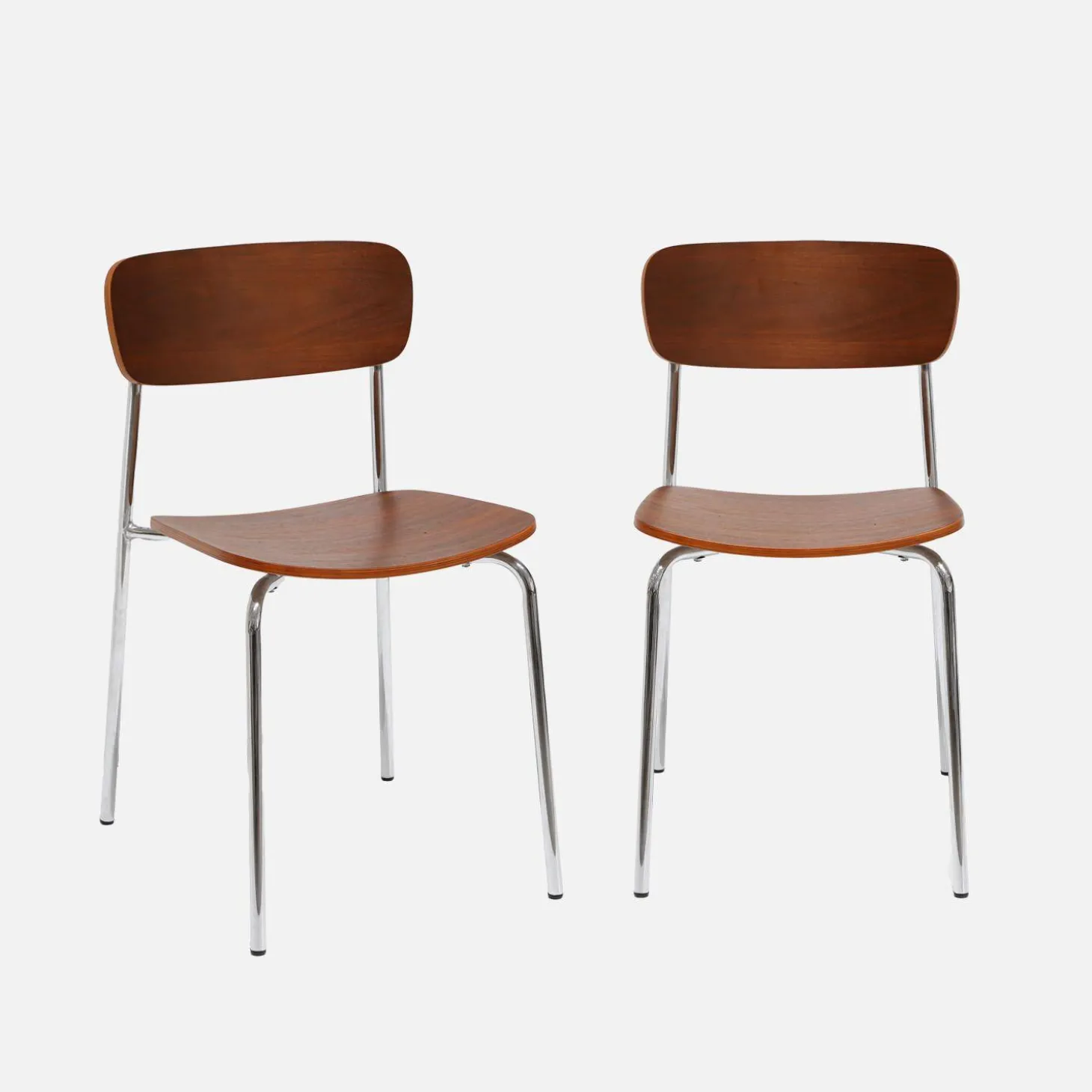 Vintage metal and plywood chair (set of 2)