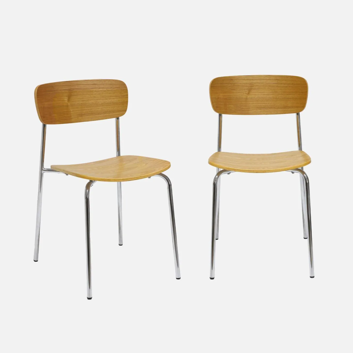 Vintage metal and plywood chair (set of 2)