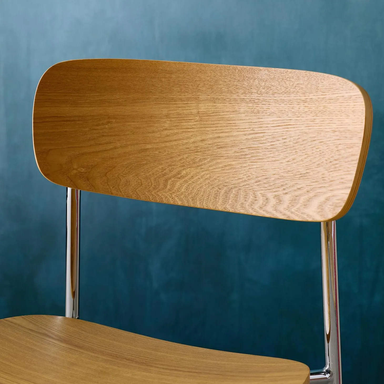 Vintage metal and plywood chair (set of 2)