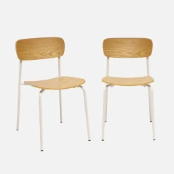 Vintage metal and plywood chair (set of 2)