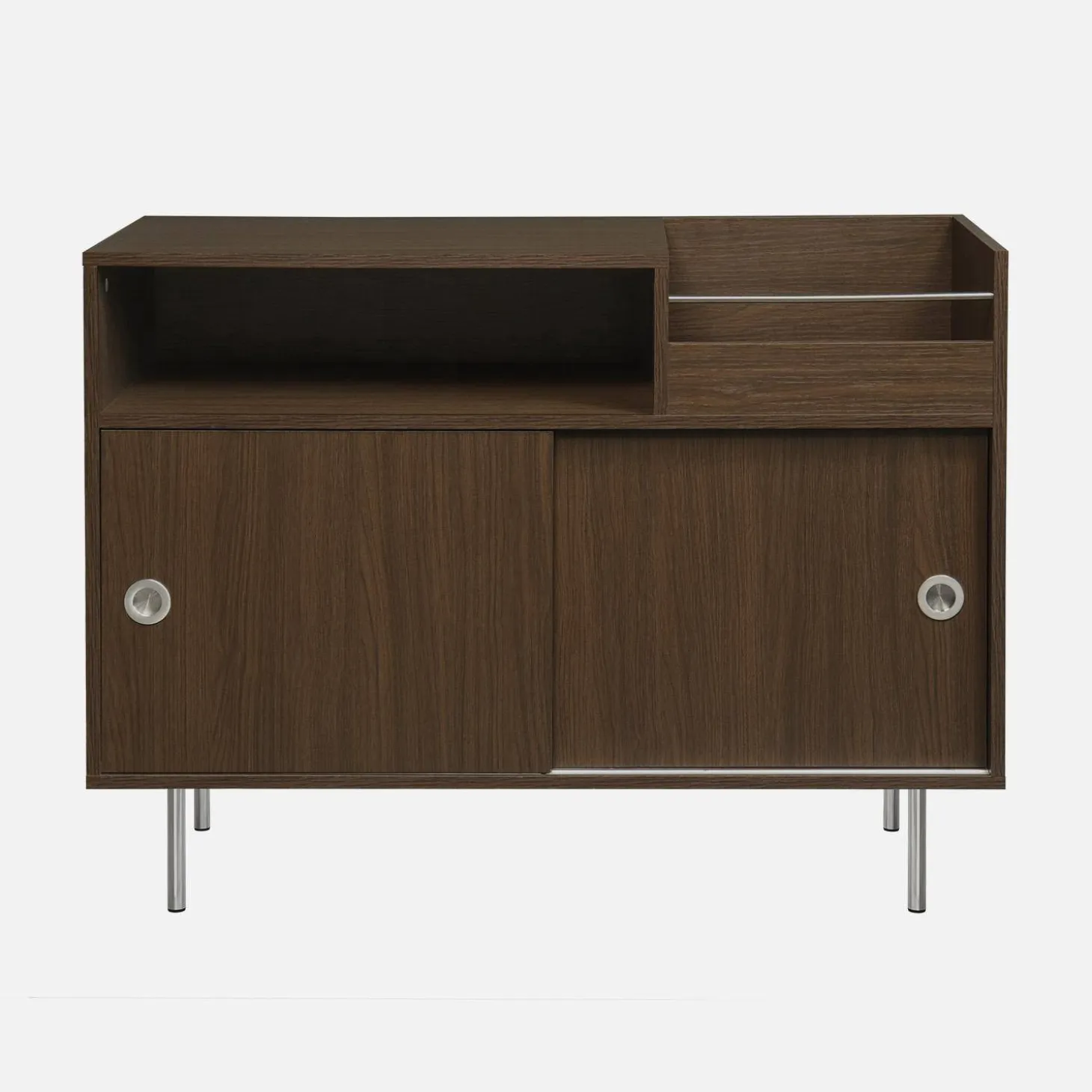 Vintage vinyl furniture with wood decor and stainless steel 100cm