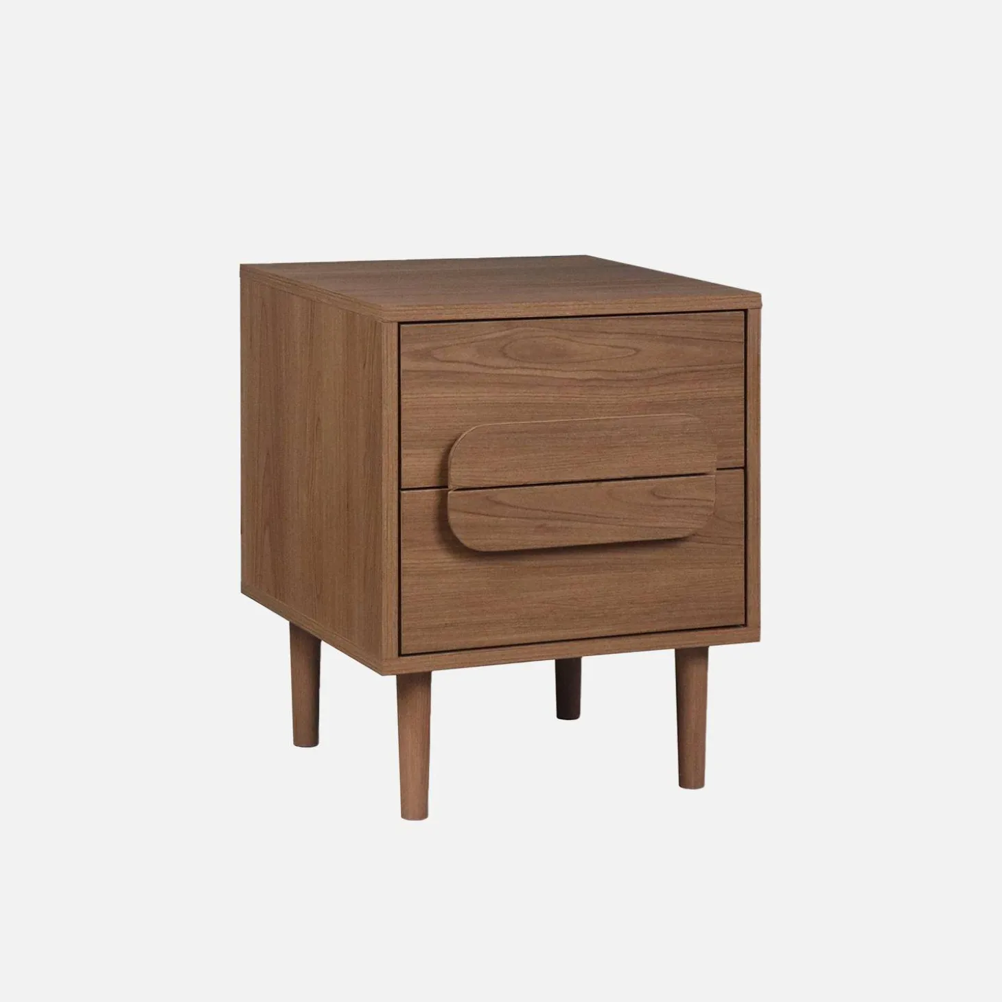 Vintage wood effect bedside table with 2 drawers
