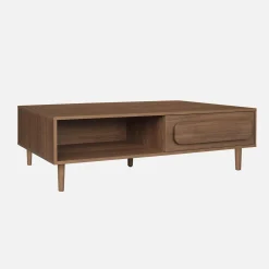 Vintage wood effect coffee table with 1 drawer