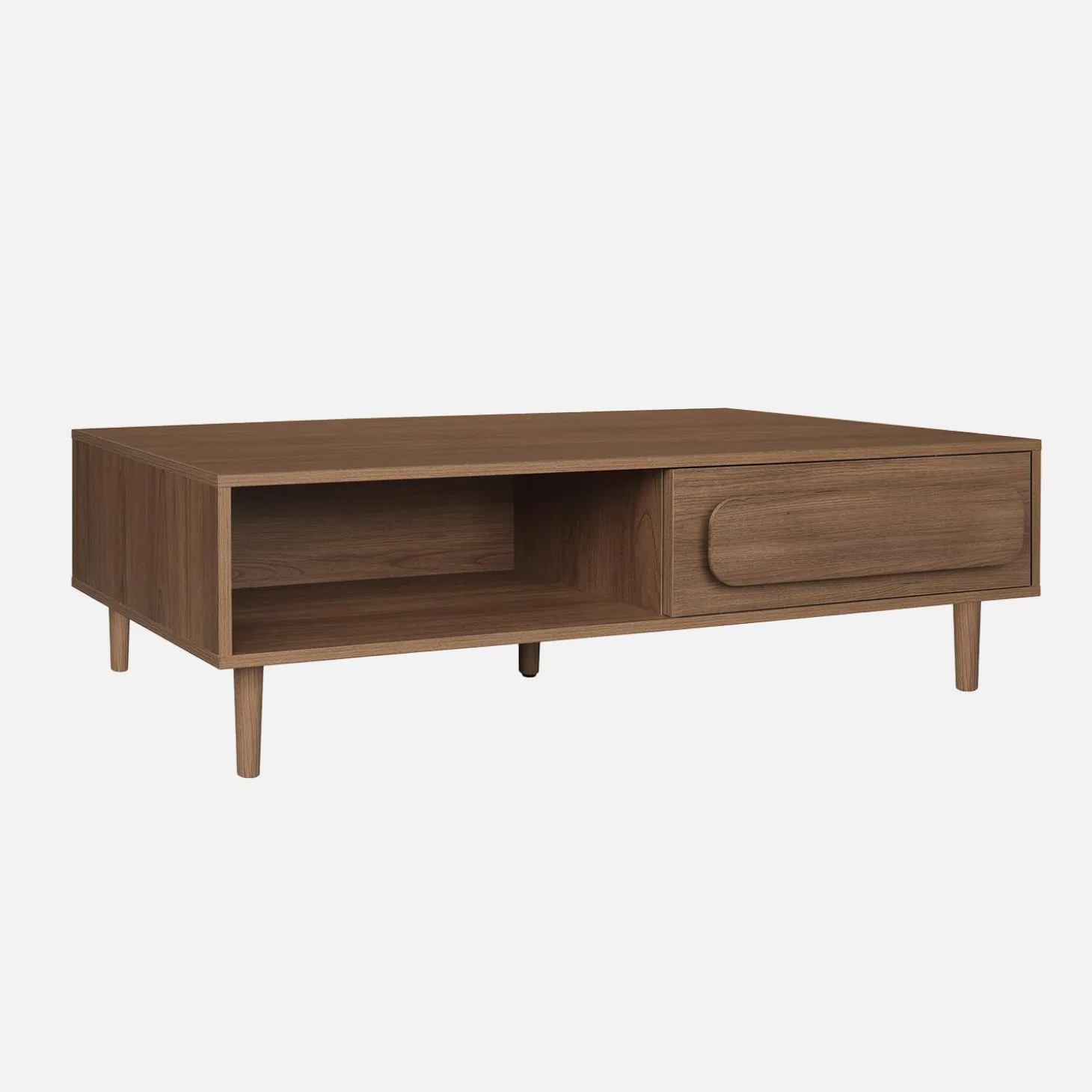 Vintage wood effect coffee table with 1 drawer