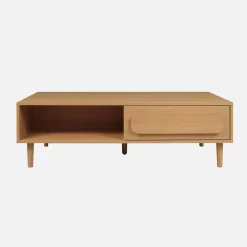 Vintage wood effect coffee table with 1 drawer