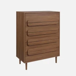 Vintage wood effect 5 drawer chest