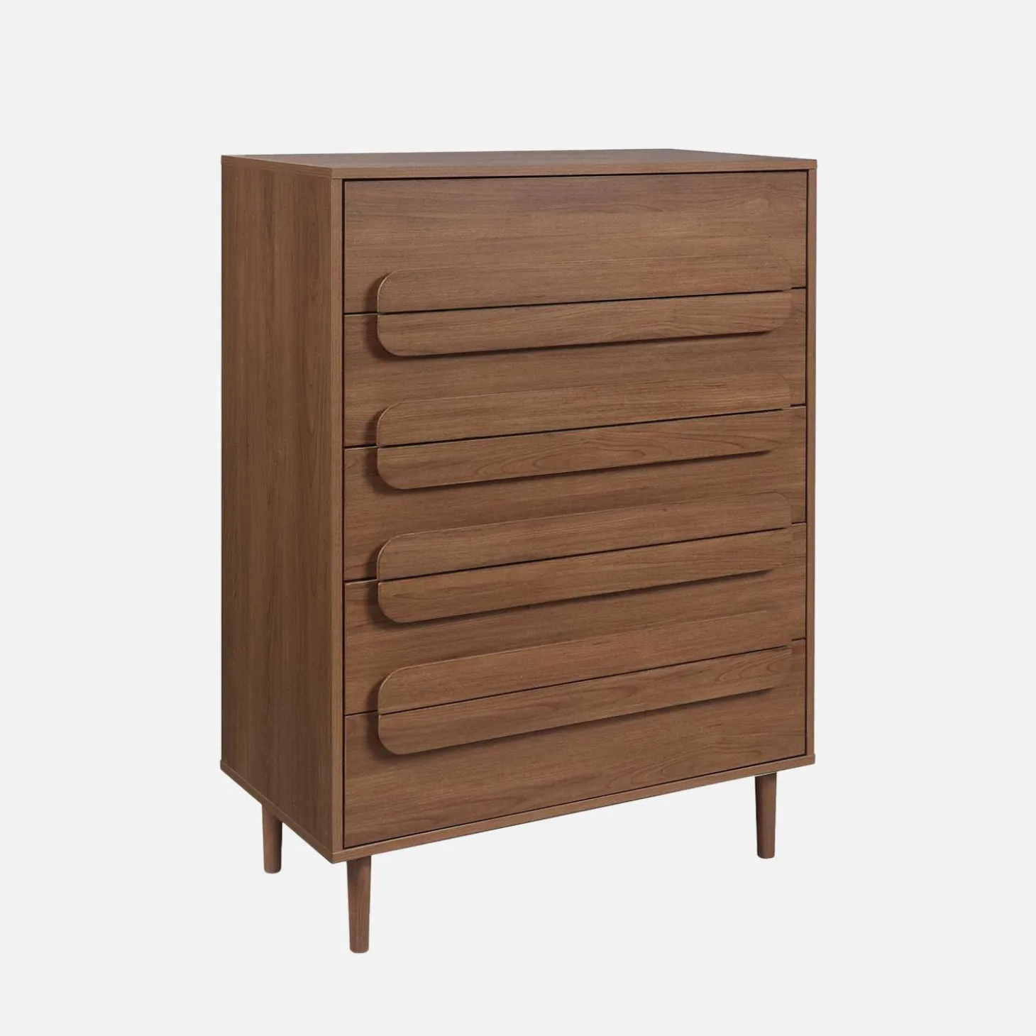 Vintage wood effect 5 drawer chest