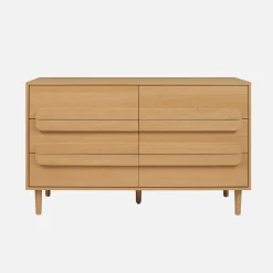 Vintage wood effect 6 drawer chest