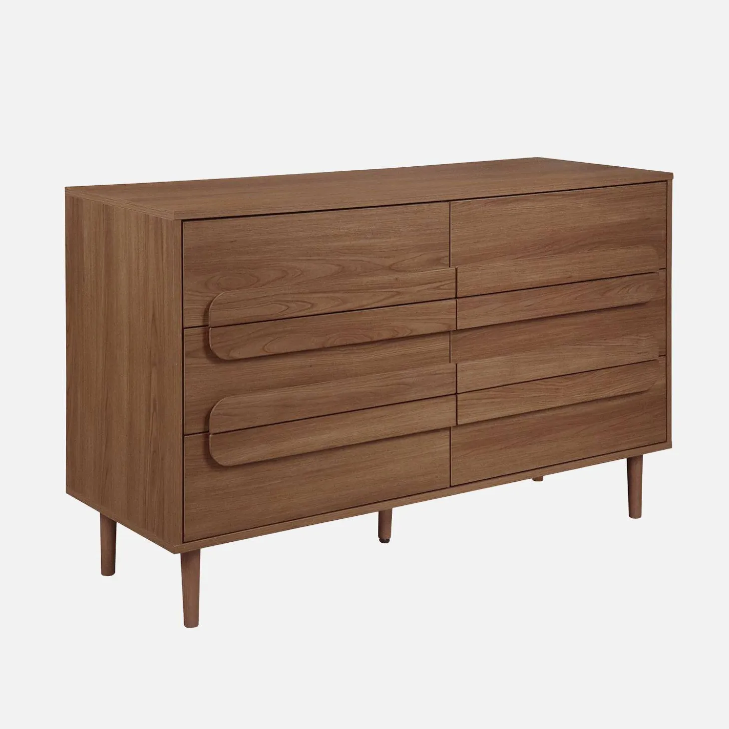 Vintage wood effect 6 drawer chest