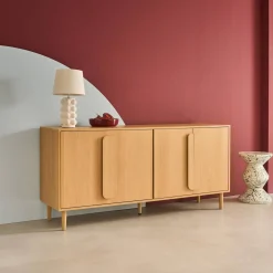 Vintage wood effect sideboard with 4 doors
