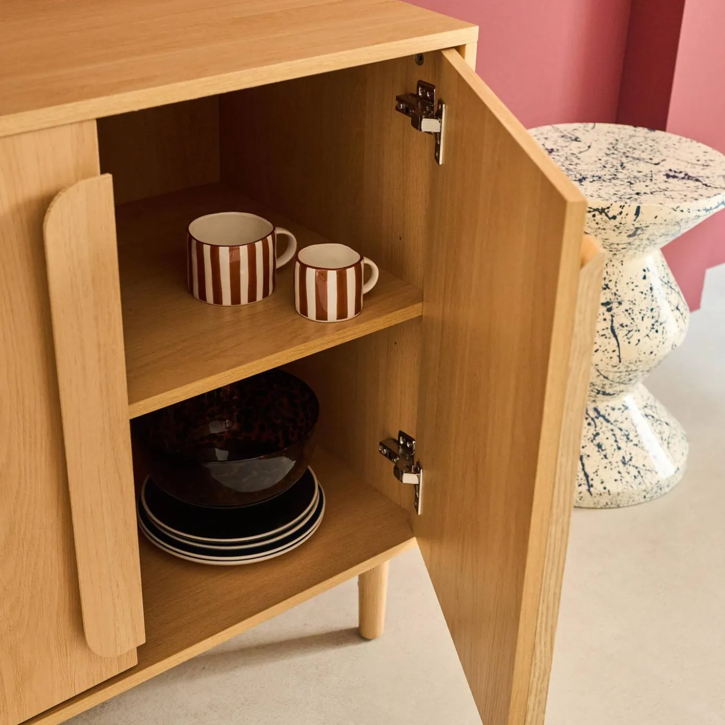 Vintage wood effect sideboard with 4 doors