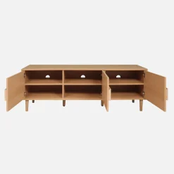 Vintage wood effect TV stand with 3 doors 150 cm