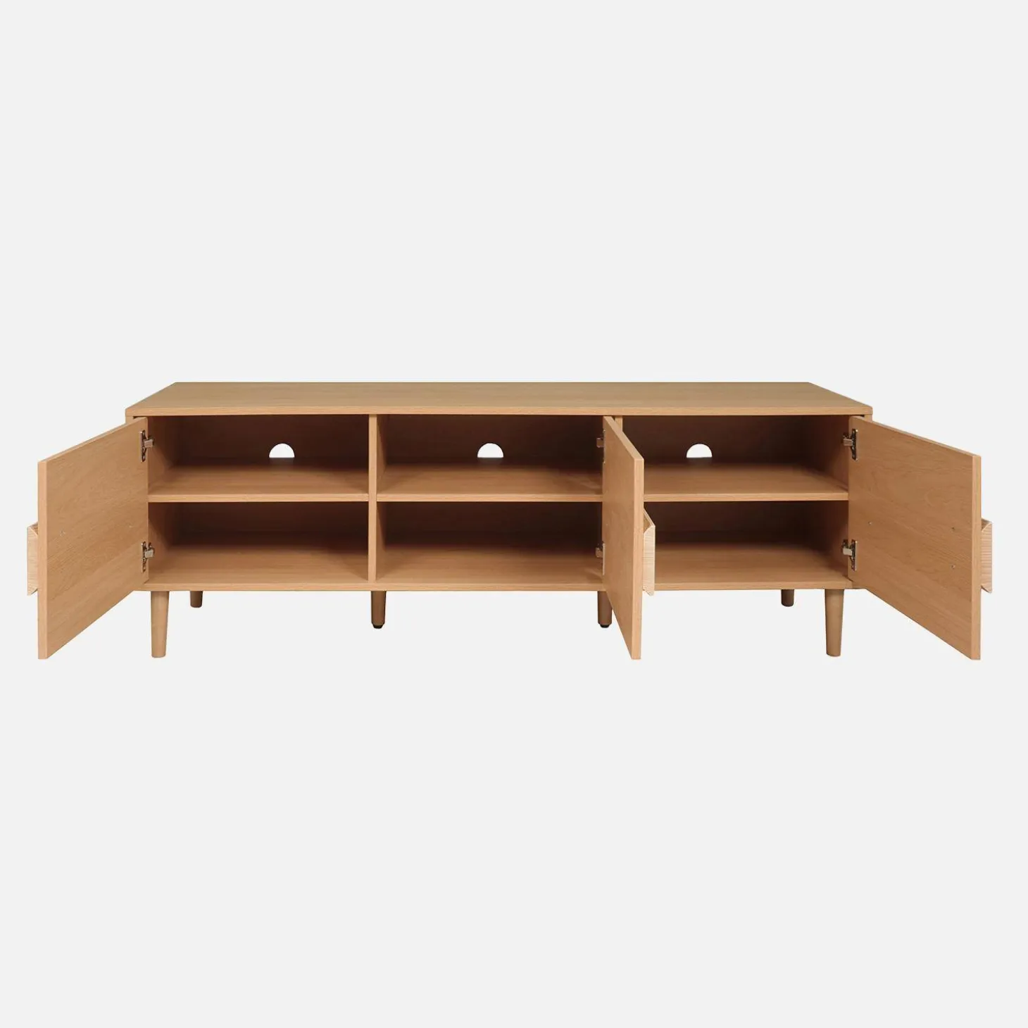 Vintage wood effect TV stand with 3 doors 150 cm