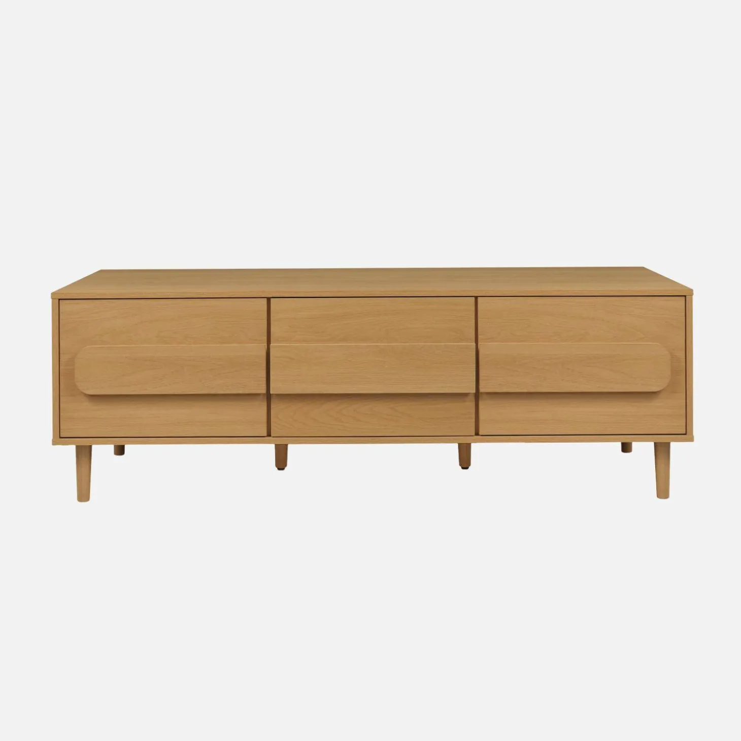 Vintage wood effect TV stand with 3 doors 150 cm