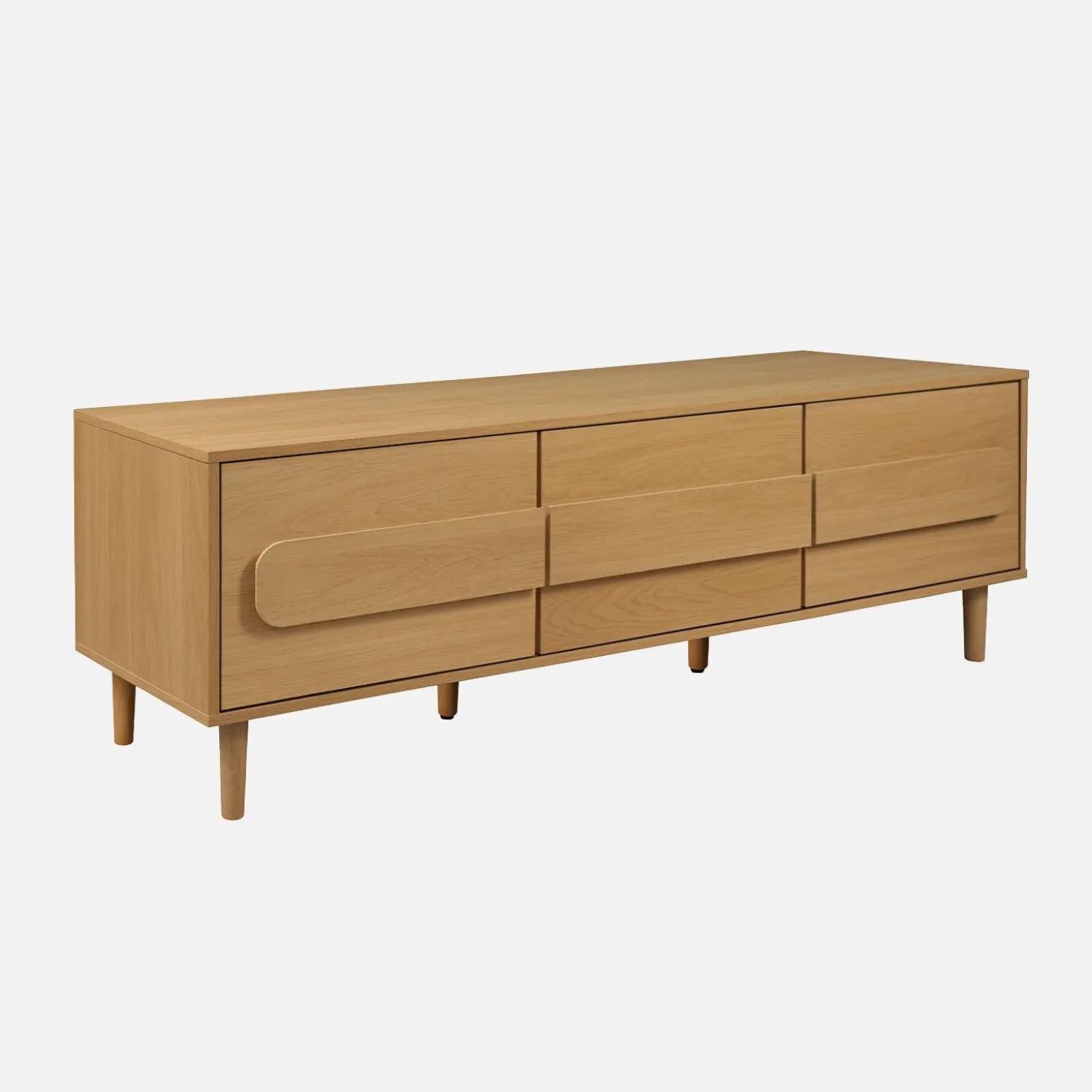 Vintage wood effect TV stand with 3 doors 150 cm