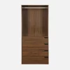 Wardrobe module with 4 drawers and 1 hanging rail wood decor