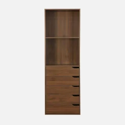 Wardrobe module with 5 drawers and 2 shelves wood decor