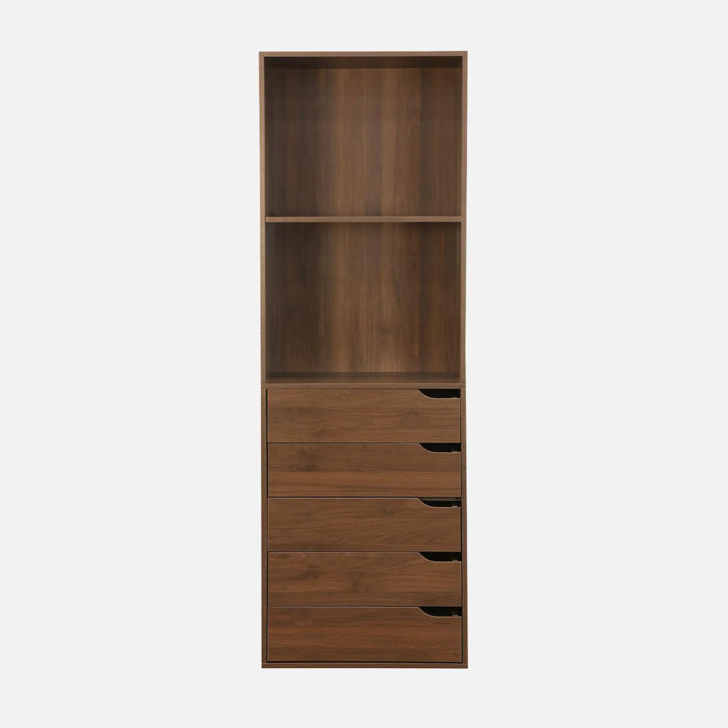 Wardrobe module with 5 drawers and 2 shelves wood decor