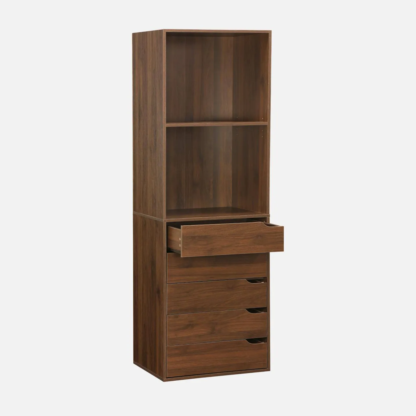 Wardrobe module with 5 drawers and 2 shelves wood decor