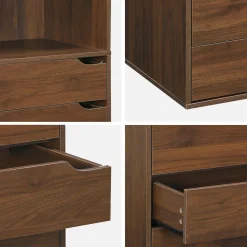 Wardrobe module with 5 drawers and 2 shelves wood decor