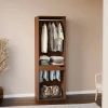 Wardrobe module with hanging rail and trouser rack wood decor