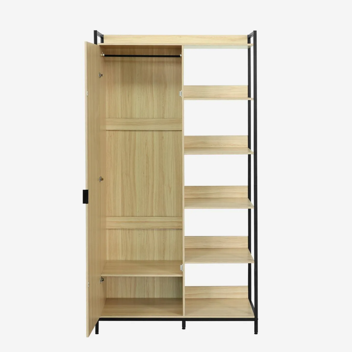 Wardrobe module with 1 wardrobe, 6 shelves and 1 door