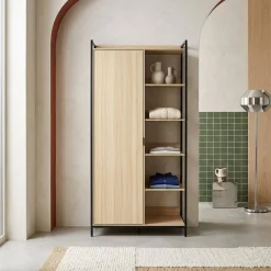 Wardrobe module with 1 wardrobe, 6 shelves and 1 door