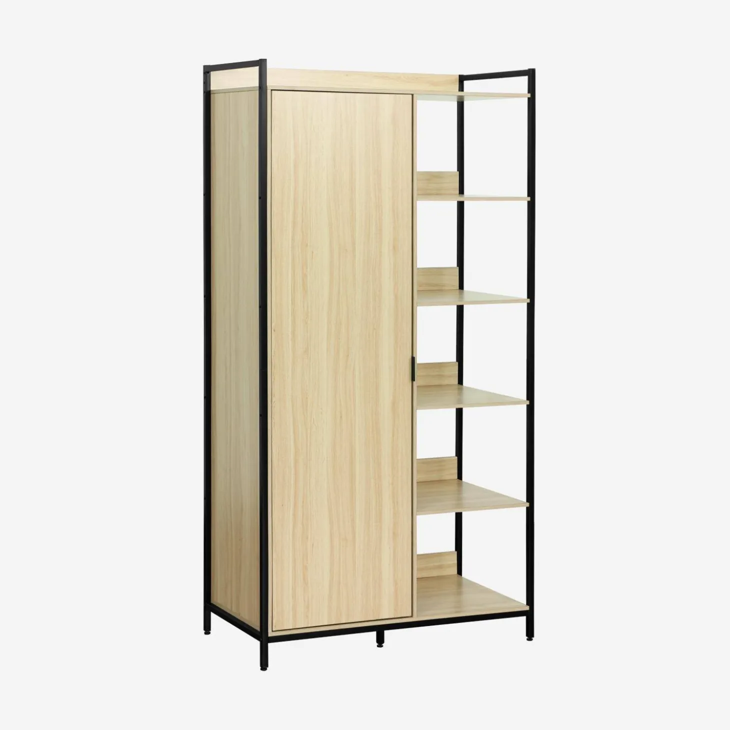 Wardrobe module with 1 wardrobe, 6 shelves and 1 door