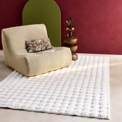 White bubble indoor rug
