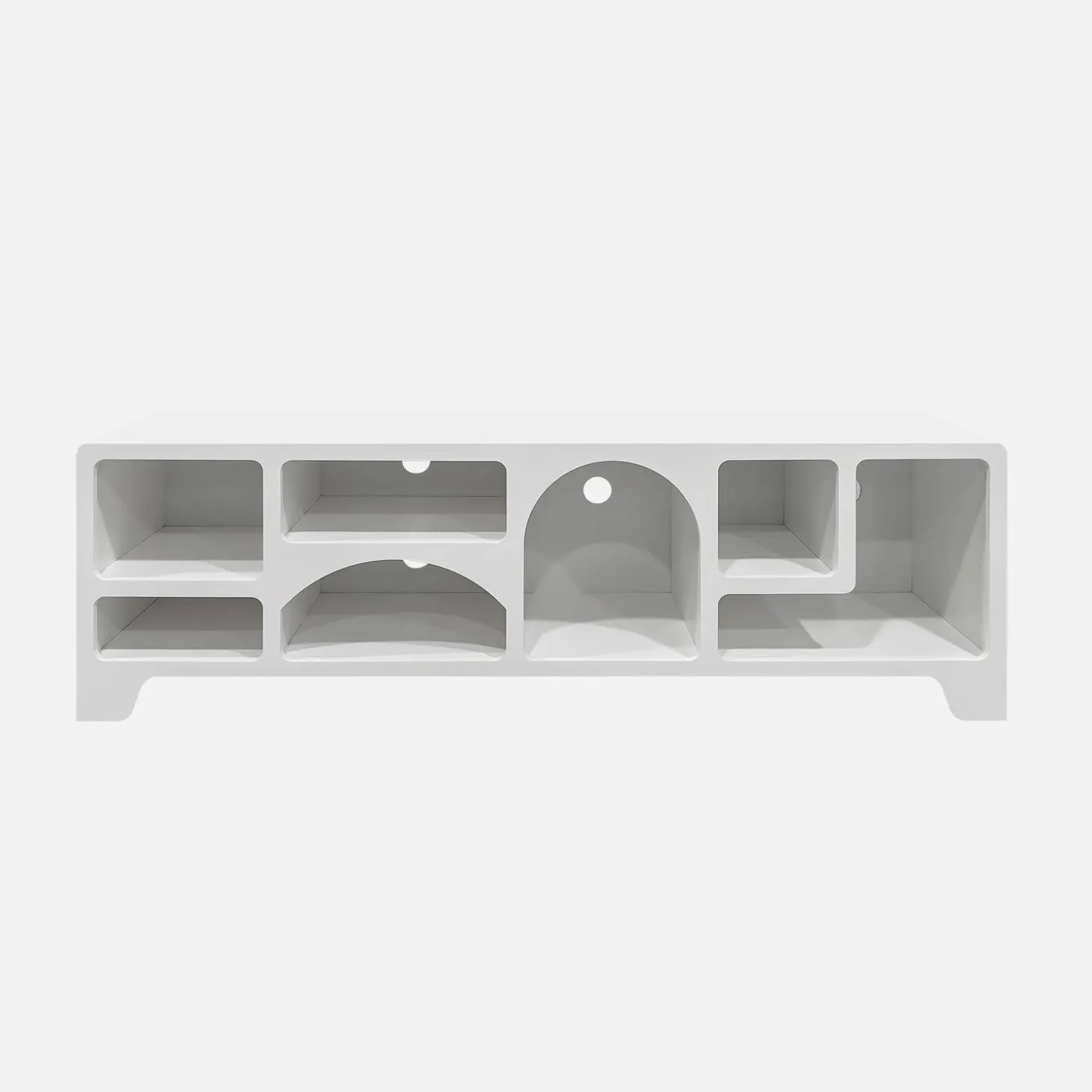White wood effect organic tv stand 160cm