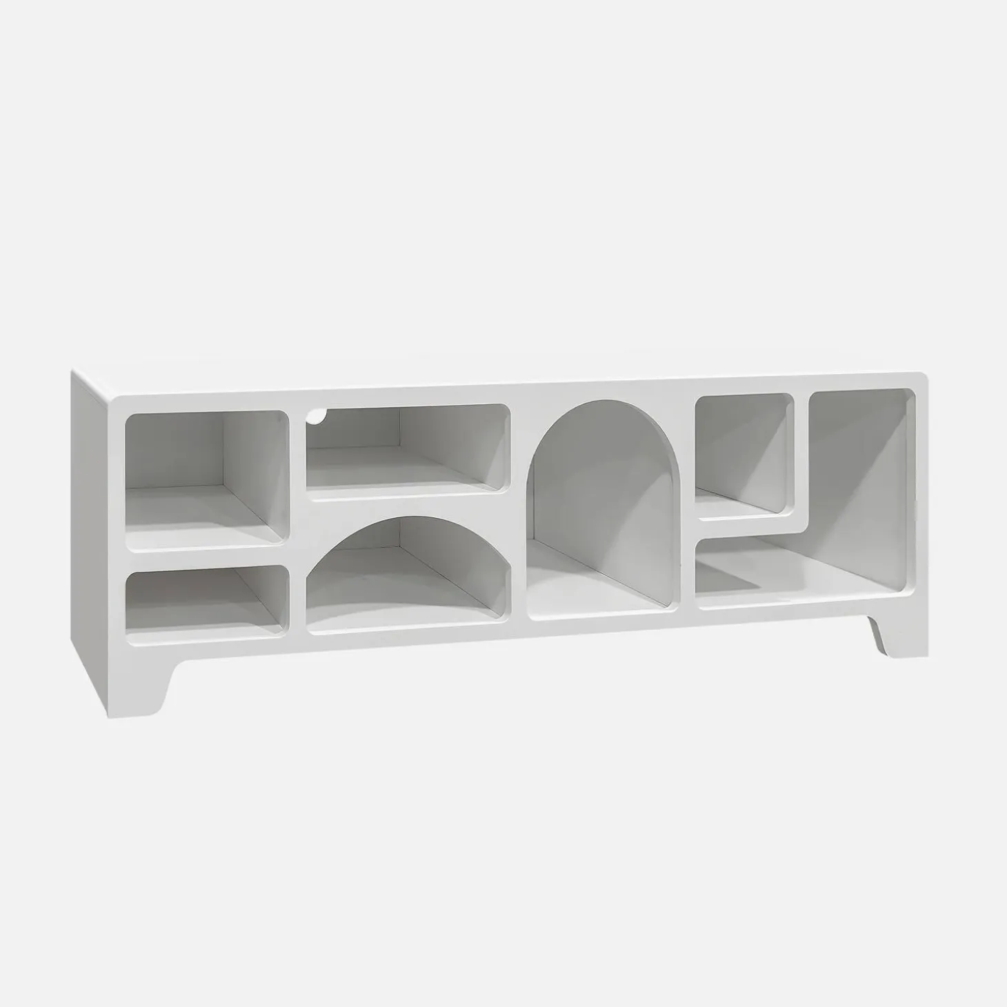 White wood effect organic tv stand 160cm