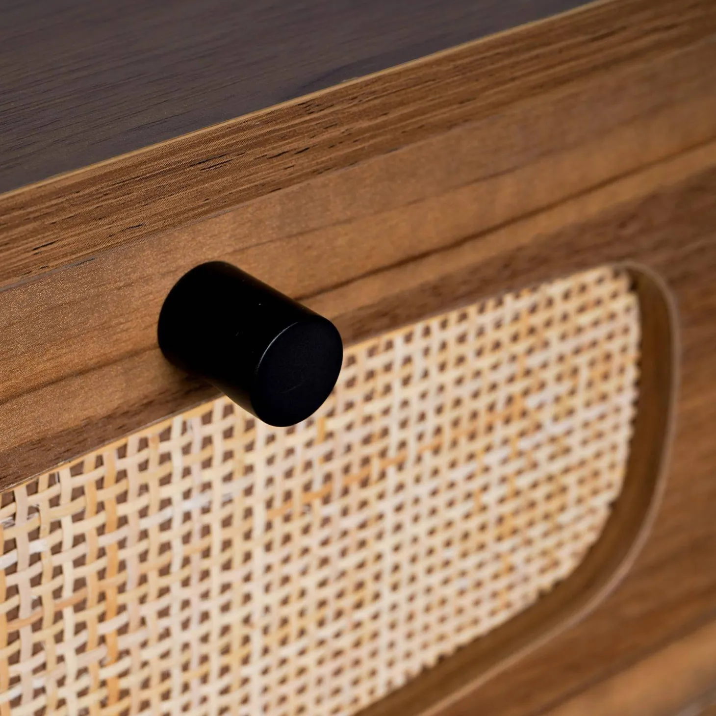 Wood and cane desk