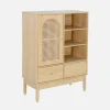 Wood Decor and Cane Sideboard 1 Door 75cm