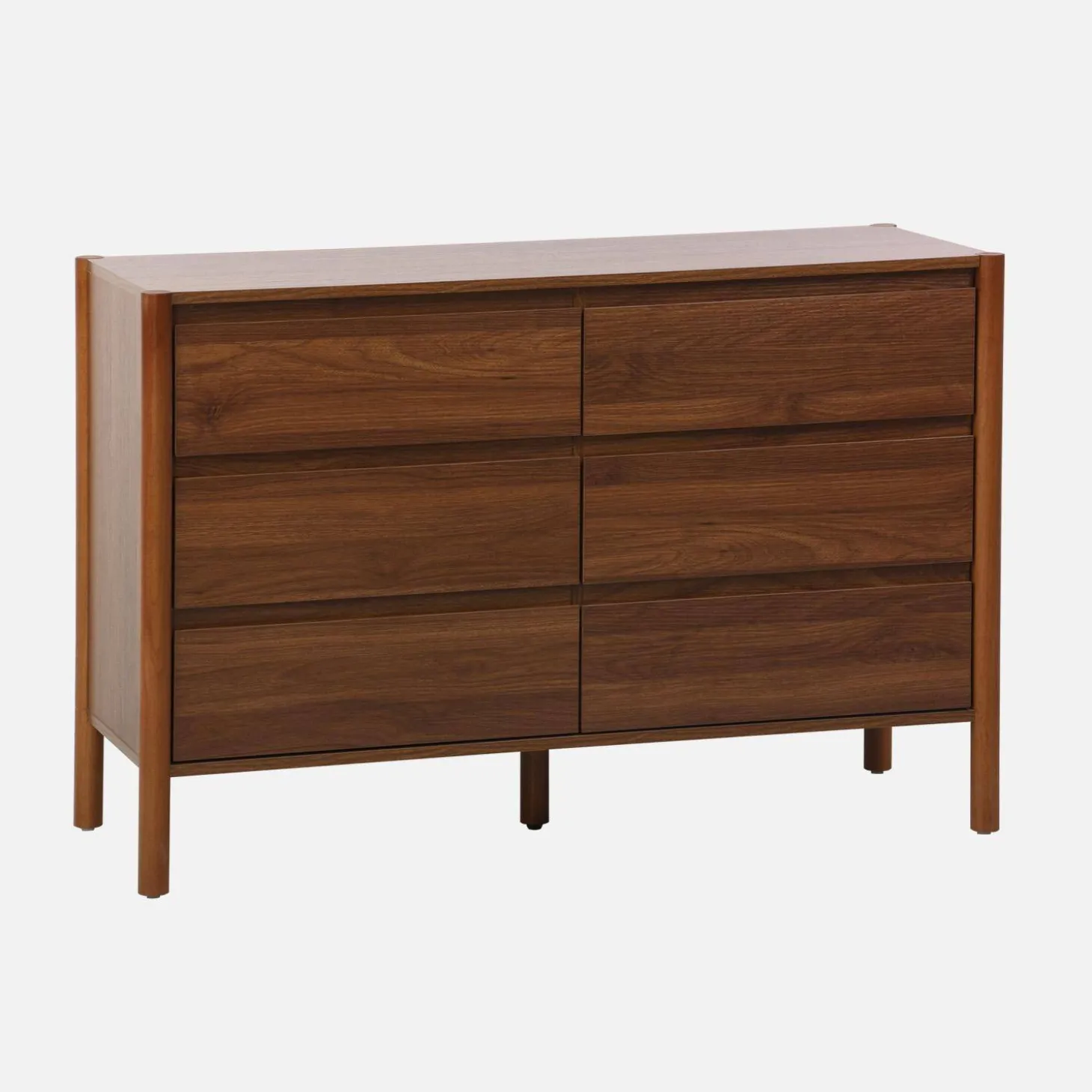 Wood decor chest with 6 drawers