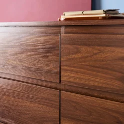 Wood decor chest with 6 drawers