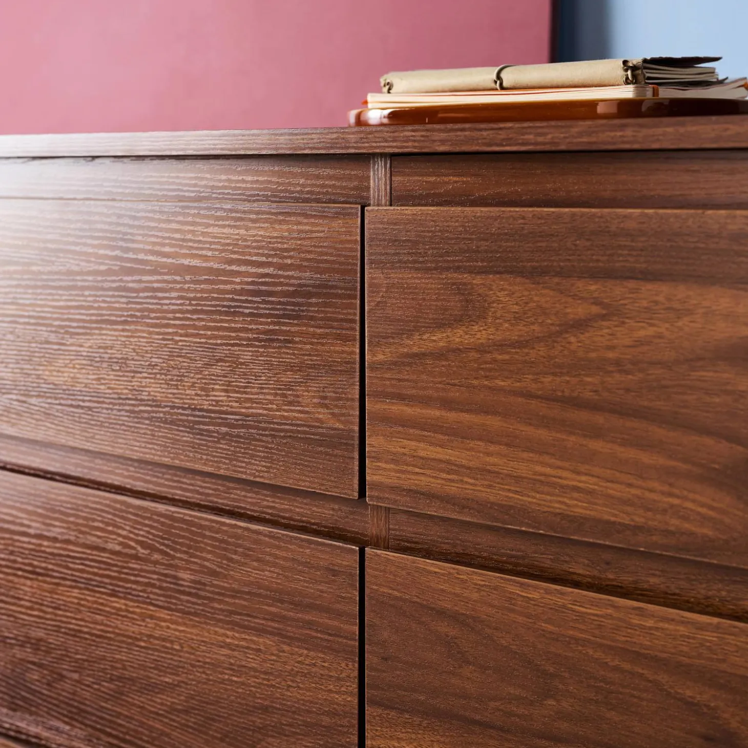 Wood decor chest with 6 drawers
