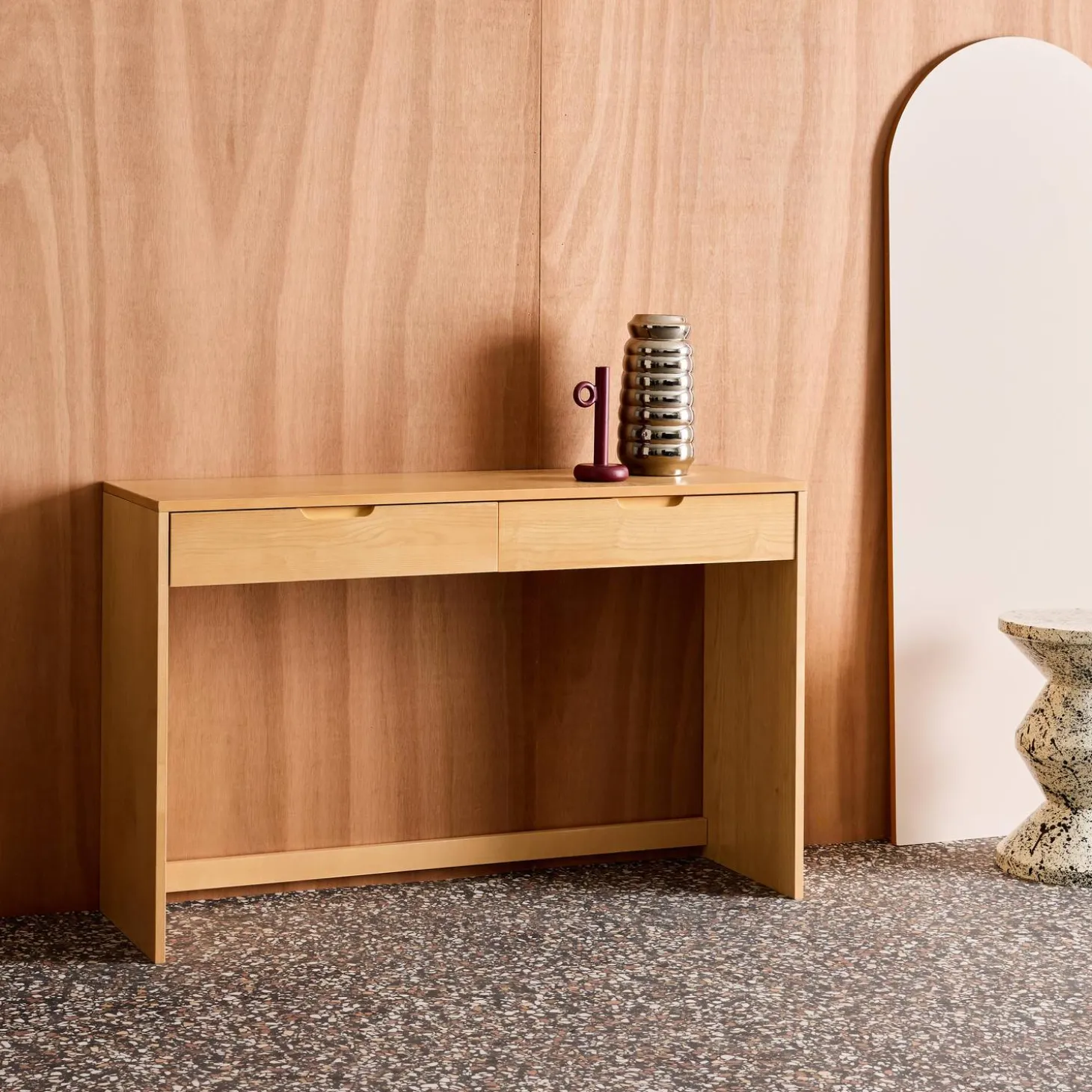 Wood Decor Console 2 Drawers 120 cm